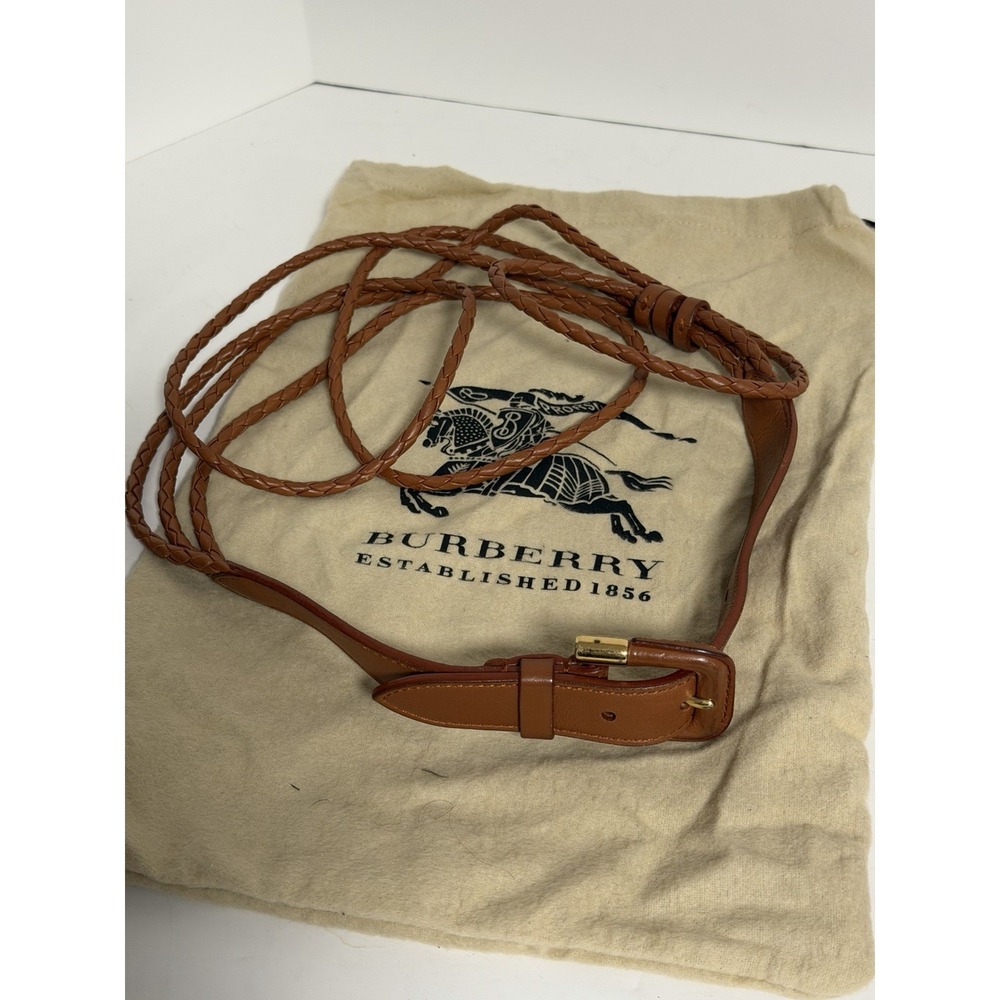 Burberry, Brown Braided Belt W/Gold hardware, 40/100